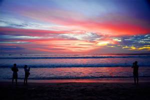 kuta beach sunset